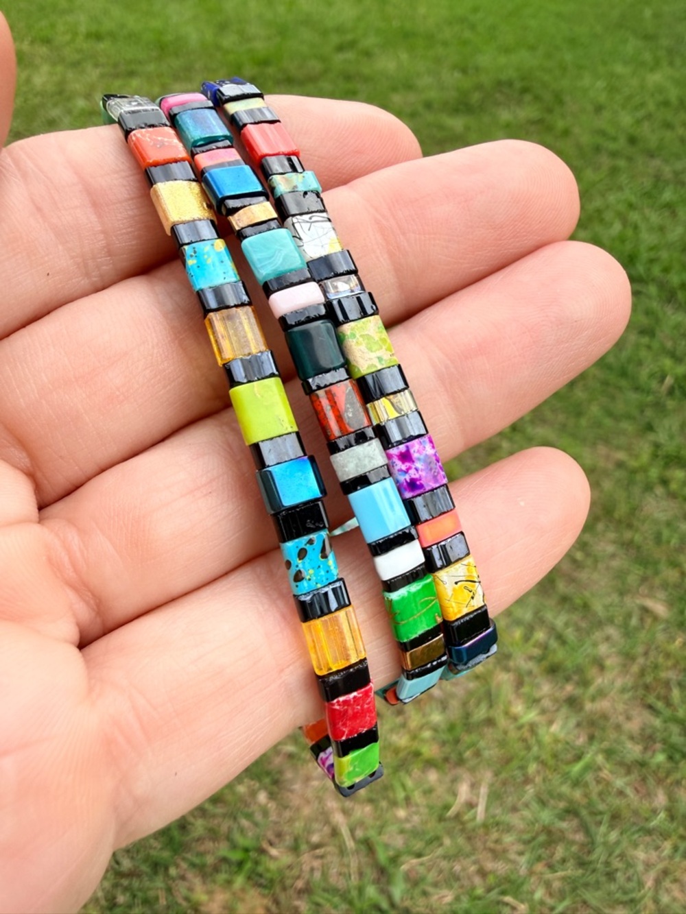 Multicolor Tile Stretch Bracelet - Women Jewelry